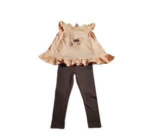 Maggie & Zoe Girl's 2 Set Outfits with 2 Pair of Pants & 2 Short Sleeved Shirts